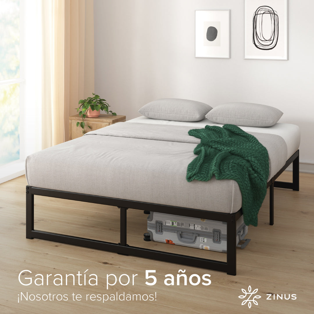 Cama Abel Zinus Colchón Espuma 2 Plazas Long 25cms