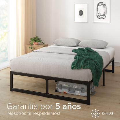 Cama Abel Zinus Colchón Espuma 2 Plazas Long 25cms