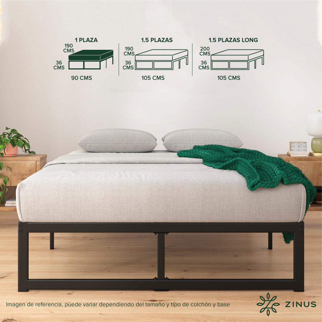 Cama Abel Zinus Colchón Espuma 25cms