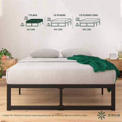 Cama Abel Zinus Colchón Espuma 25cms