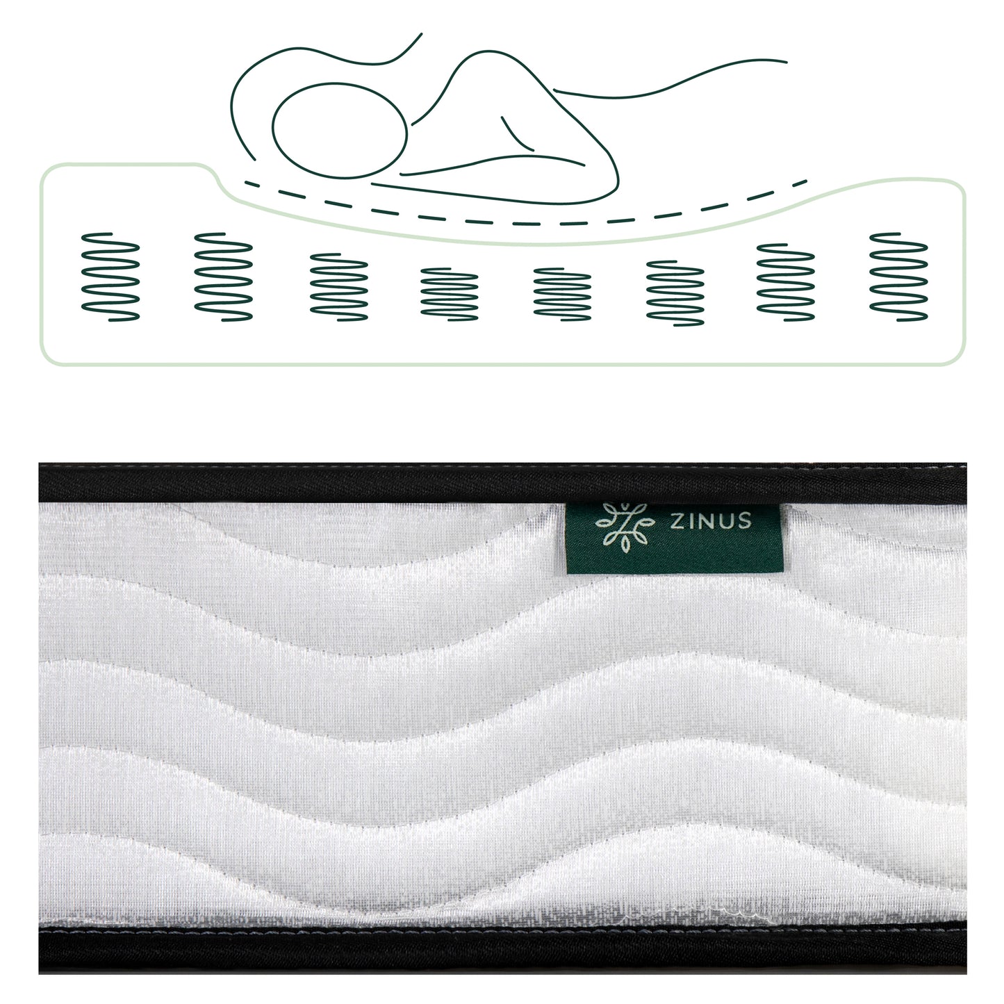 Colchón 1.5 plazas long Tight Resortes Bonnell Zinus 105x200x15cm