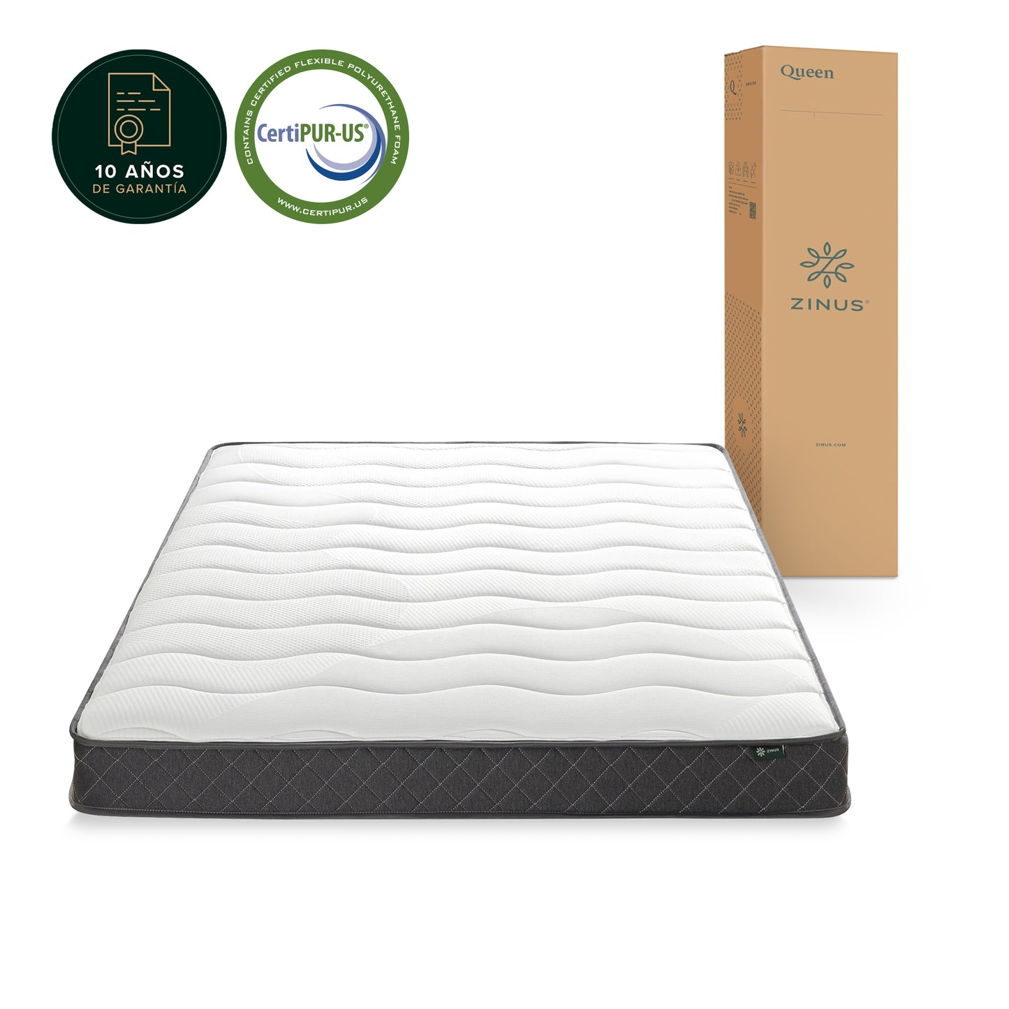Colchón 1.5 plazas long Tight Top Resortes Bonnell Zinus 105x200x15cm
