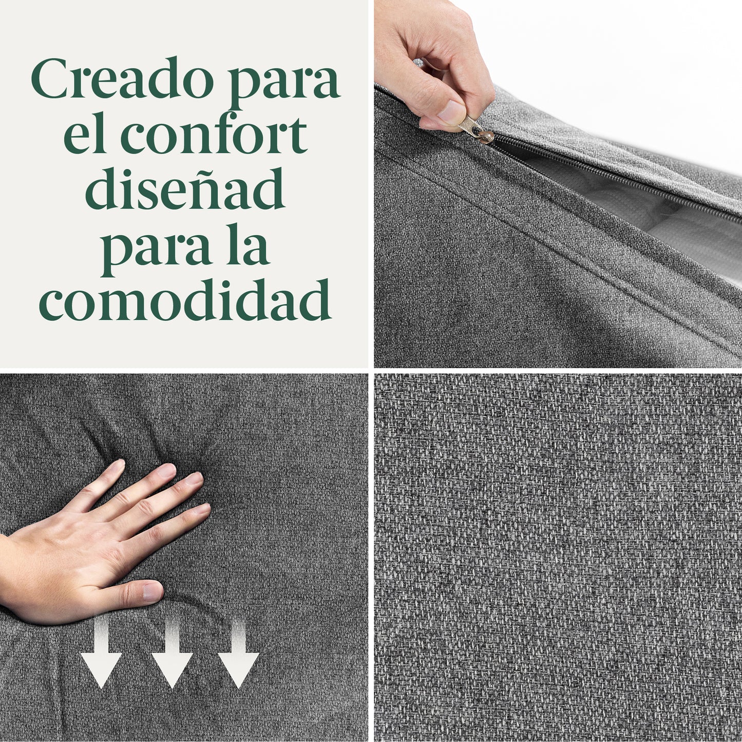Sofá Colton Zinus 2 cuerpos gris claro
