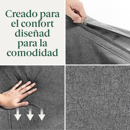 Sofá Colton Zinus 2 cuerpos gris claro