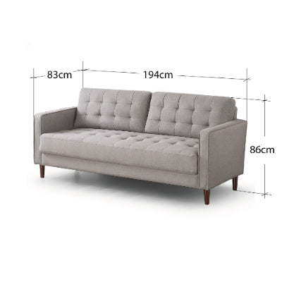 Sofá de 3 cuerpos Zinus Benton Mid-Century  Gris Piedra
