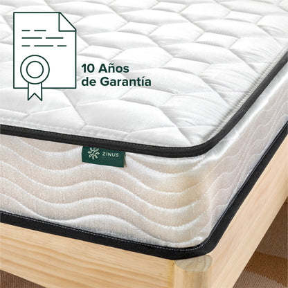Colchón 1.5 plazas long Tight Resortes Bonnell Zinus 105x200x15cm
