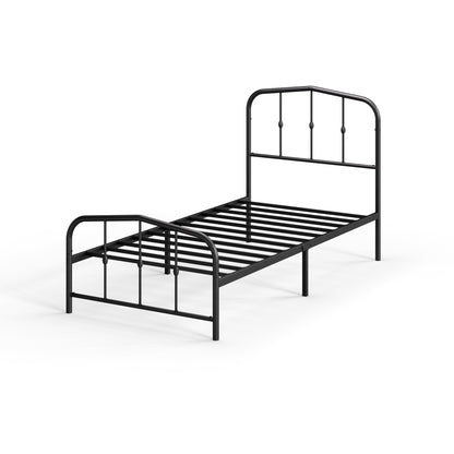 Base de cama de metal Heidi Blanca con respaldo