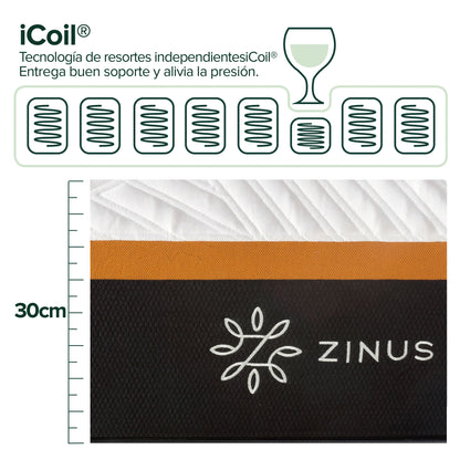 Cama Cambril Zinus 2 Plazas Long Resortes Pocket