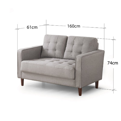 Sofá Zinus Benton Mid-Century  Gris Piedra  135cm