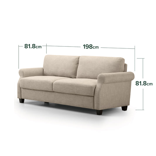 Sofá Zinus Josh 3 cuerpos Beige
