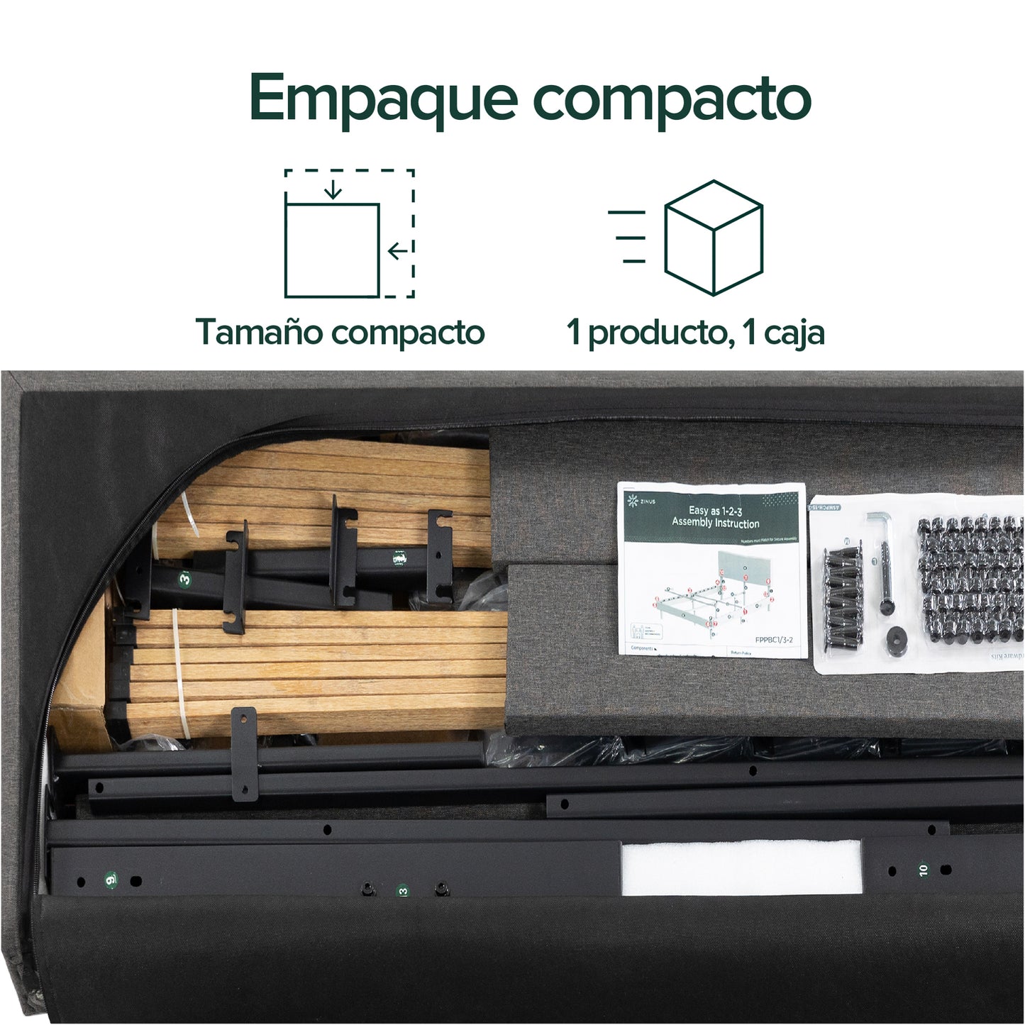 Cama Cambril Zinus Resortes Pocket 2 Plazas Long 30cms